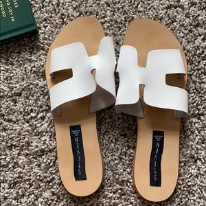 White Steve Madden Greece sandals